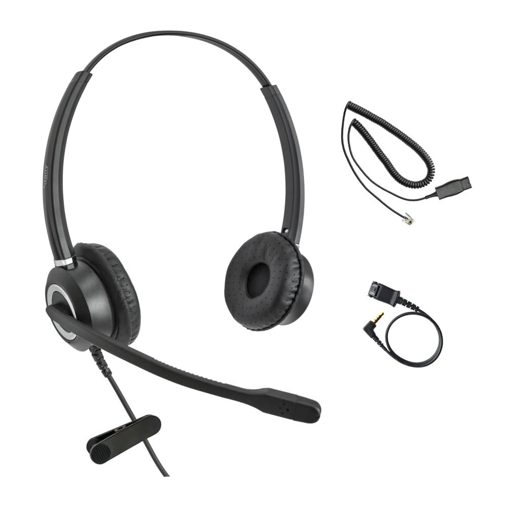 Avaya Headset HD Voice with HIS Adapter Compatible with Avaya 1600, 9600, J100 Series Phones Model, Plus 3.5mm Adapter for Smartphone
