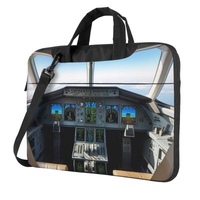 Airplane Cockpit Print Laptop Bag Pouch Briefcase Fits 13/14/15.6 inch Notebook Computer Bags for Women Men