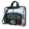 Airplane Cockpit Print Laptop Bag Pouch Briefcase Fits 13/14/15.6 inch Notebook Computer Bags for Women Men view 1