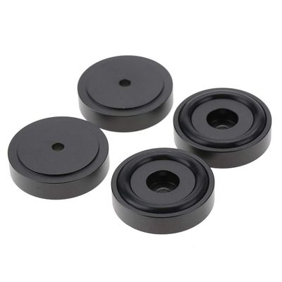 4Pcs Anti Vibration Amplifier Feet, 4010mm Aluminium Alloy Universal Copper Speaker Spikes Isolation Sand Blasting Amplifier Pads Feet (Black)