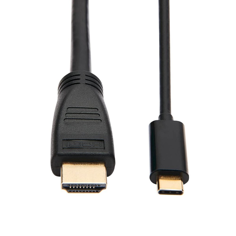 Tripp Lite USB C to HDMI Cable Adapter (M/Thunderbolt 3 HDMI Cable Adapter, Gen 1, Converter in Middle of Cable, 4K HDMI @ 60 Hz, 4: Black, 10 ft. (U444-010-H4K6BM)