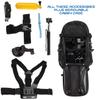 Navitech Action Camera Backpack & Red Storage Case with Integrated Chest Strap Compatible with The SJCAM SJ8 Plus | SJCAM SJ8 AIR | SJCAM SJ5000 X Action Camera view 2