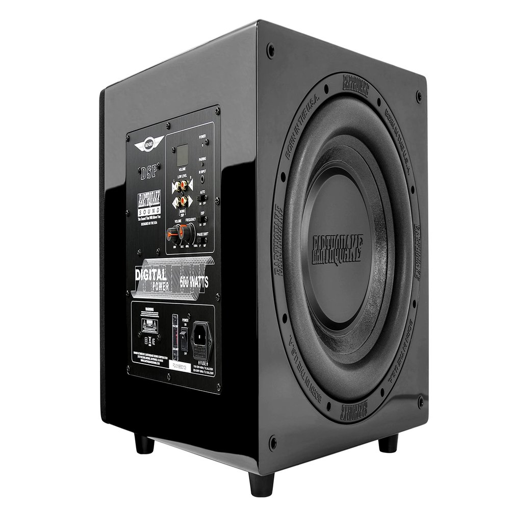 Earthquake Sound MiniMe DSP P-12 12-inch Powered Subwoofer with DSP Control and SLAPS Passive Radiator Technology, Black