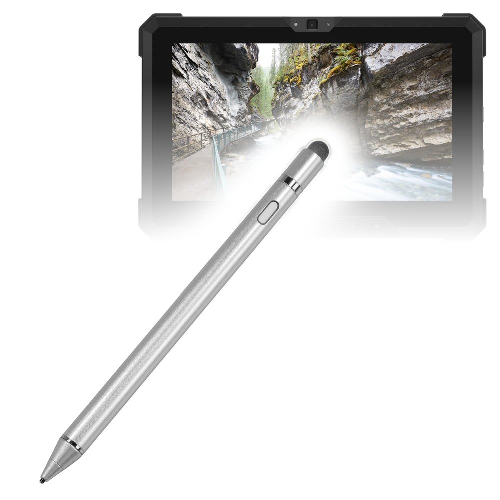 BoxWave Stylus Pen Compatible with Dell Latitude 7212 Rugged Extreme Tablet - AccuPoint Active Stylus, Electronic Stylus with Ultra Fine Tip - Metallic Silver