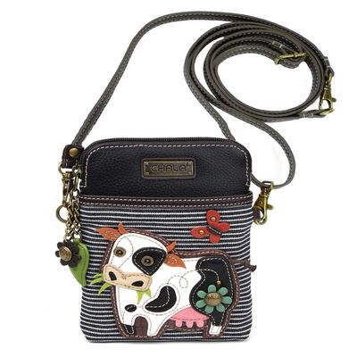 Chala Handbags Cow Cellphone Crossbody Handbag - Cow Lover Farmer, 5" x 7.5" x 1"