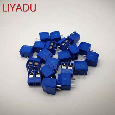 Davitu 500PCS/LOT KF301-2P Splicing, screw type PCB spacing 5.0 connector terminals, terminal Blue/green KF301 Red, blue, green, black - (Color: Blue, Pins: Iron feet)