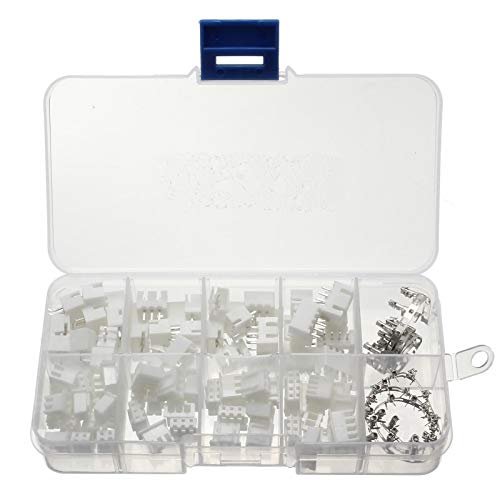 Davitu 50Pcs 2p 3p 4p Pitch Terminal/Housing/Pin Header Connector Wire Connectors Adaptor XH2P Kits With Box