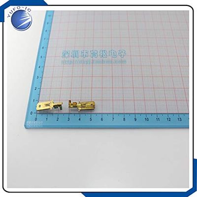 Davitu 10PCS/LOT 6.3 plug in gold cold pressed terminal terminal 10