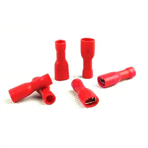 Davitu 100pcs FDFD1-250 FDFD1.25-250 insulating Female Insulated Electrical Crimp Terminal Connectors Cable Wire Connector FDFD