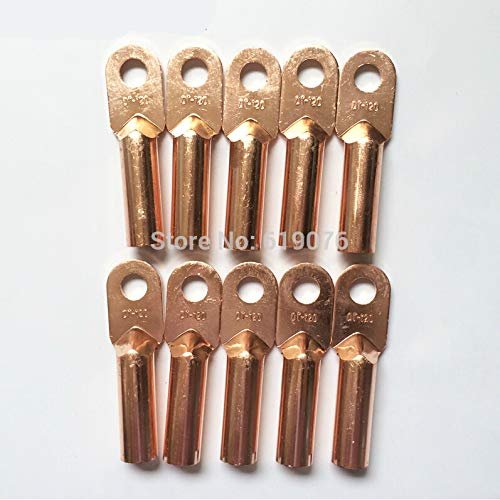 Davitu 10Pcs 120mm2 Cable Lug Terminal Connector Copper Tone for 14.5mm Dia Bolt DT-120