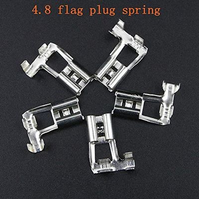 Davitu 50pcs Crimp terminal car speaker terminal 4.8 flagpole white tin