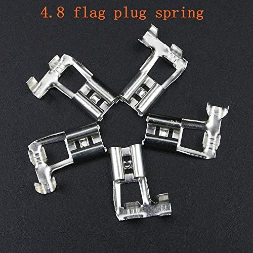 Davitu 50pcs Crimp terminal car speaker terminal 4.8 flagpole white tin