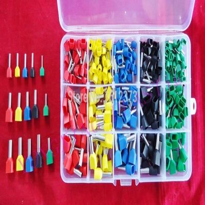 Davitu 315pcs/lot twin insulated cord end terminal kits 6size five color