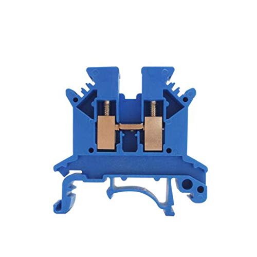 Davitu 5pcs UK-2.5B Rail Mounting Terminal Connector Blocks 0.2-2.5mm Red/Gray/Blue - (Color: 5PCS BLUE)