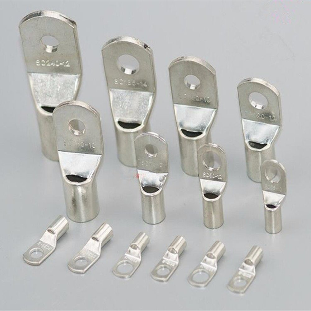 Davitu 100pcs SC2.5-4 SC2.5-5 SC2.5-6 Tin Plated Copper Cable lugs Terminal Connector Copper cable terminal Snapshot - (Color: SC2.5-5)