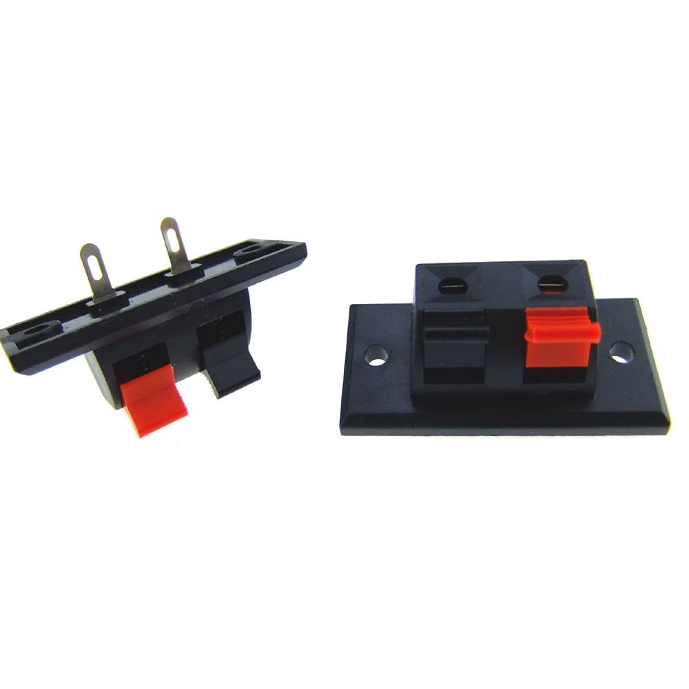 Davitu 10pcs Single Row 1 Red 1 Black 2 Position Push Type Speaker Terminal s718