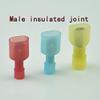 Davitu 500PCS Male Fully Insulated Joint (nylon) MDFN 1.25-250 Wire Connector Copper Terminals AWG 22-16 0.5-1.5MM2 Cable - (Color: Red) view 2