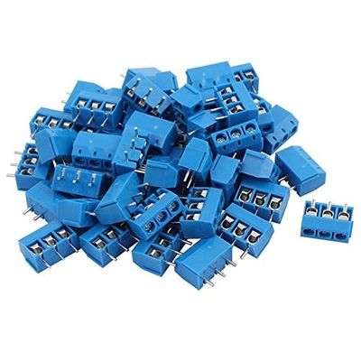 Davitu EASY-100PCS blue ABS KF301-3P 5.08mm 3 Pin Connect Terminal Screw Terminal Connector - (Color: Blue)