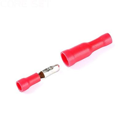 Davitu Hot 50Pcs X Male Female Bullet Connector Crimp Terminals Wiring For 22-16AWG 16-14AWG 0.5-1.5/1.5-2.5 Wire - (Color: Red)