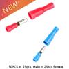 Davitu Hot 50Pcs X Male Female Bullet Connector Crimp Terminals Wiring For 22-16AWG 16-14AWG 0.5-1.5/1.5-2.5 Wire - (Color: Red) view 2