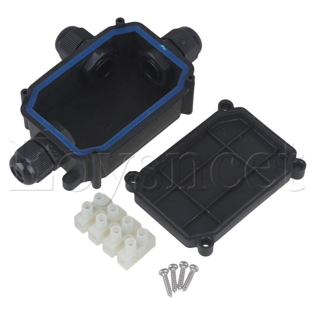 Davitu Waterproof 450V Plastic IP66 3-Way Cable Connector Junction Box P02-3 Terminal