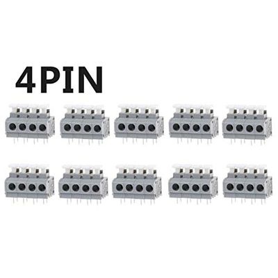 Davitu 10pcs KF235 5.0mm PCB Board Pitch Without Screws Terminal Connectors 2/3/4Pin - (Color: 4 PIN)