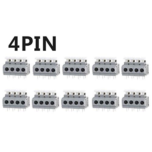 Davitu 10pcs KF235 5.0mm PCB Board Pitch Without Screws Terminal Connectors 2/3/4Pin - (Color: 4 PIN)