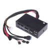 5.25" All-in-One Media Dashboard Multi-Function Front Panel Card Reader USB 2.0 and USB 3.0 ESATA Black Color view 1