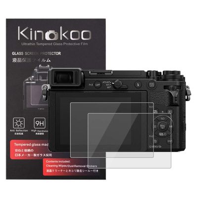 kinokoo Screen Protector for Panasonic GX9/GX7 Mark II camera, 0.25mm 9H Hardness Tempered Glass Film for Panasonic GX9 GX7 Mark II camera - Bubble Free& Anti-Scratch&Anti-Finger Print (2 Pack)