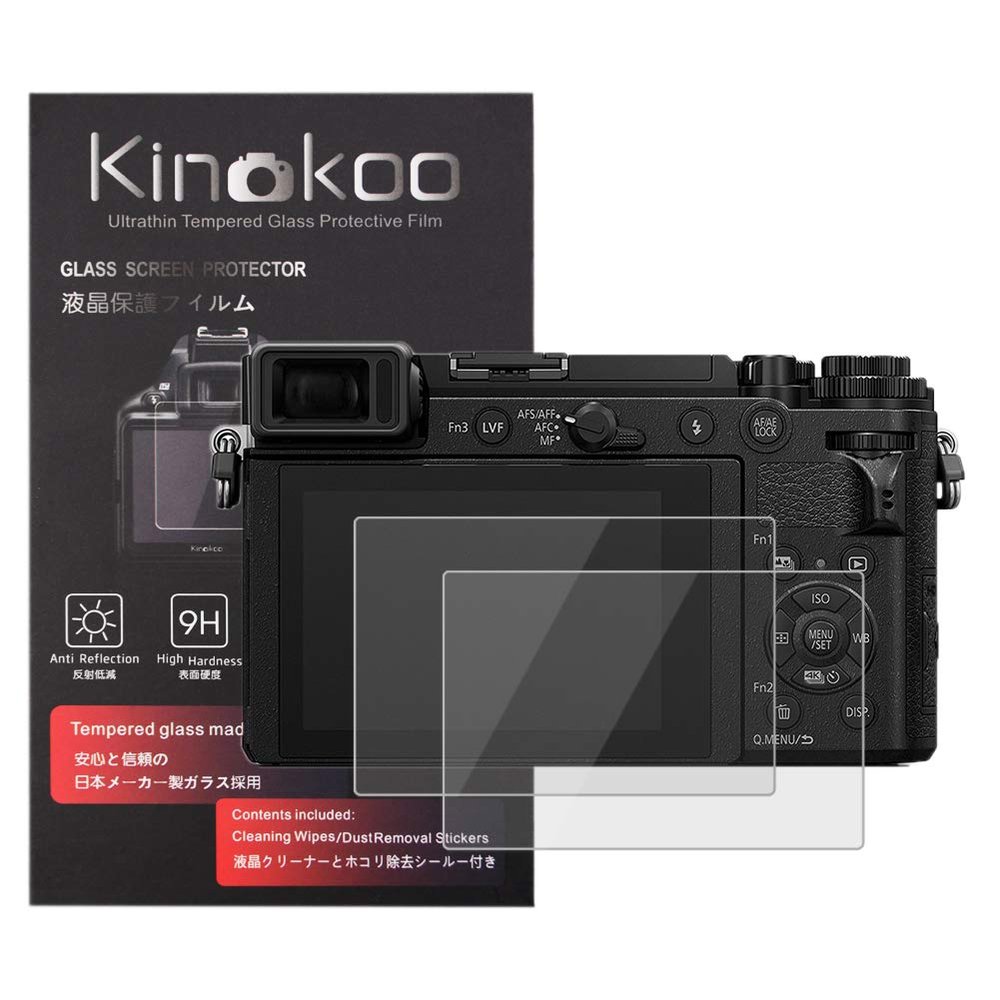kinokoo Screen Protector for Panasonic GX9/GX7 Mark II camera, 0.25mm 9H Hardness Tempered Glass Film for Panasonic GX9 GX7 Mark II camera - Bubble Free& Anti-Scratch&Anti-Finger Print (2 Pack)
