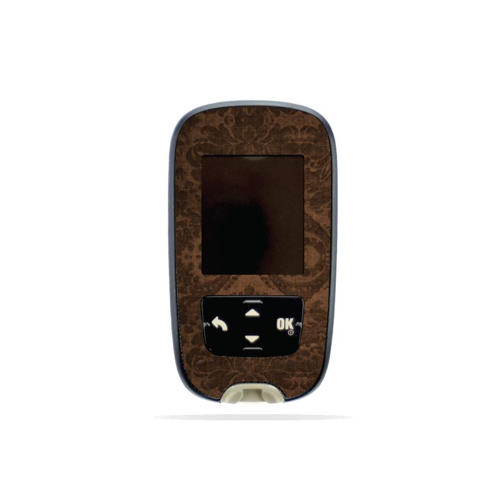 MightySkins Skin Compatible with Accu-Chek Guide - Brown Linen | Protective, Durable, and Unique Vinyl Decal wrap Cover | Easy to Apply, Remove, and Change Styles | Made in The USA