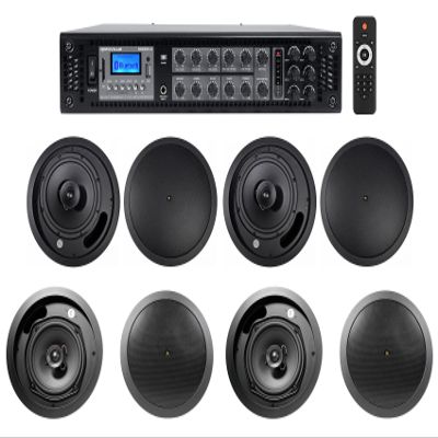 4 JBL 8"+4 6.5" Commercial Black Ceiling Speakers+Amplifier for Restaurant/Bar