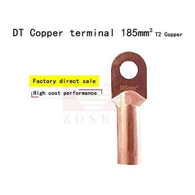 Davitu 10pcs DT185mm2 silent Copper cable terminal Pure copper Wire connector Insert ear Line nose Cable connector cable joint