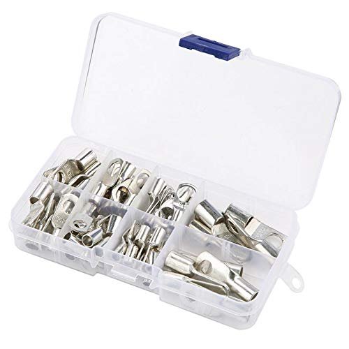 Davitu 60Pcs Bolt Hole Tinned Copper Cable Lugs Wire Terminals Connector Set Hot