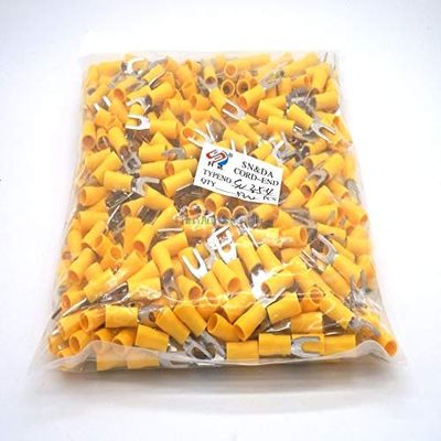 Davitu 500Pcs SV3.5-4 2.5-4mm2 Cable Pre Insulated Fork Terminal