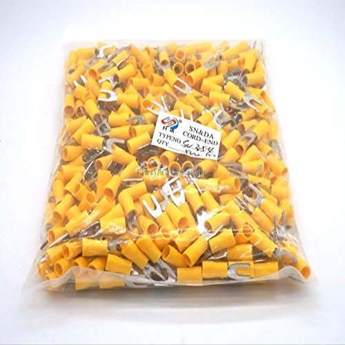 Davitu 500Pcs SV3.5-4 2.5-4mm2 Cable Pre Insulated Fork Terminal