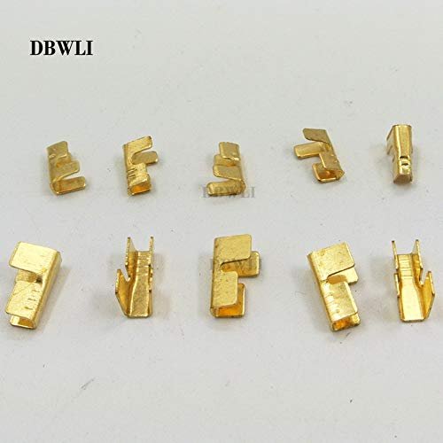 Davitu 100pcs 6.3mm 4.8mm Car Wiring Harness Terminal Connectors 452 U-shaped terminal tab cold inserts wire cable lug,0.3-2.5mm2 - (Color: 4.8mmfor 0.3-0.75mm2)
