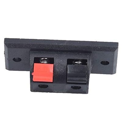 Davitu 5 Pcs 45mm x 21mm 2 Positions Push in Jack Spring Load Audio Speaker Terminals - (Color: Picture)