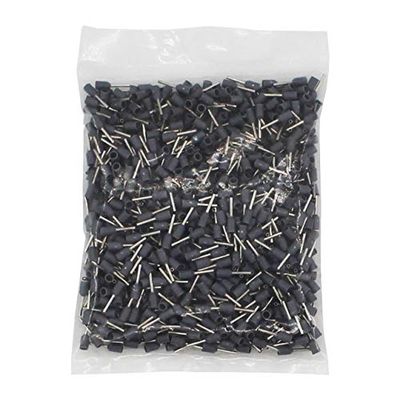 Davitu 1000pcs/Pack E7510 Insulated Cord End Terminal Crimp Terminal Wire Connector Crimp Ferrules Crimping Terminals Tubular AWG #20 - (Color: Grey)