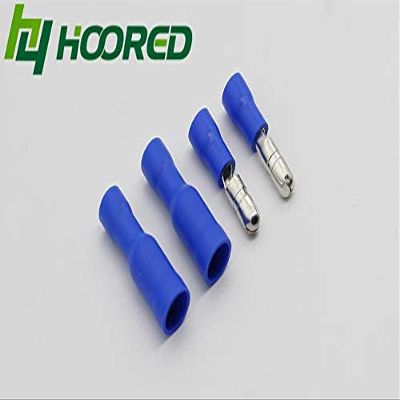 Davitu 50 pcs Blue Color Male Female Bullet Connector Crimp Terminals Wiring Insulated Disconnector - (Color: 50 pcs for one pack)