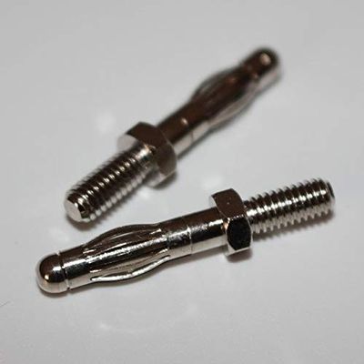 Onvas 500pcs Thread 4mm Uninsulated Banana Plug with 3mm Thread Bolt Fitted for M3 Panel Installation Screw Connector
