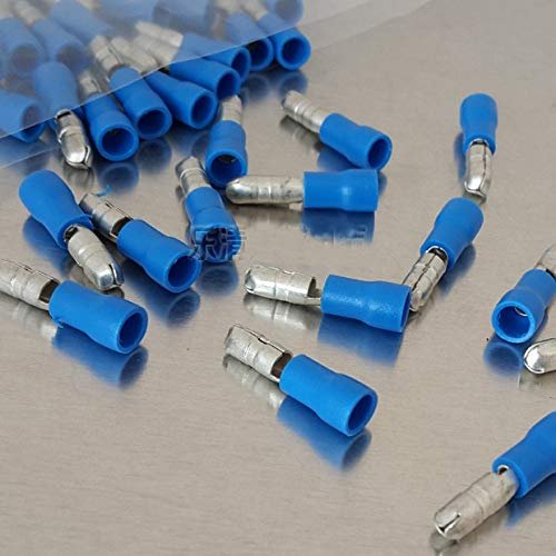 Davitu MPD2-195 Blue PVC Insulating Male Crimp Cable Terminals Connectors 1.5-2.5mm2