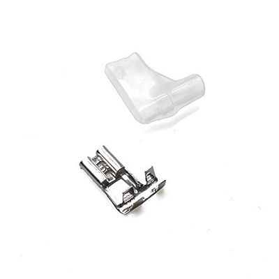 Davitu 50 pair 100 piece 4.8 flag-shaped spring cold-pressing terminal car speaker terminal with jacket male terminal Tin plating