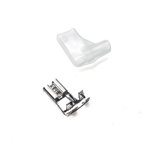 Davitu 50 pair 100 piece 4.8 flag-shaped spring cold-pressing terminal car speaker terminal with jacket male terminal Tin plating