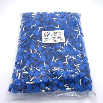 Onvas TE1508 Two Pre-insulated Pipe-shaped End Cold pressed terminals/Cable Connector/Wire Connector 1000PCS/Pack - (Color: Blue)