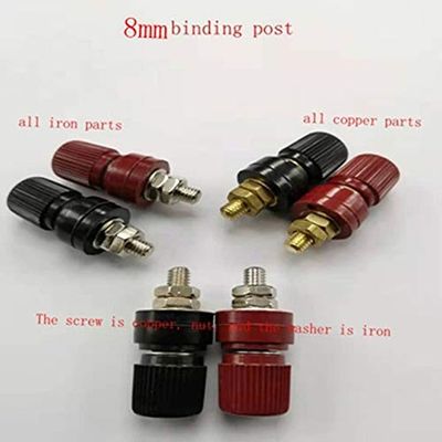 Davitu Copper rod cap terminal M6 welding machine inverter power line terminal clamp - (Color: 3pcs black 3pcs red)