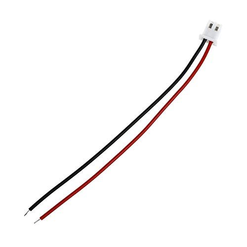 Davitu 10pcs black red JST XH2.54-2P connector cable, cable length 100mm - (Color: as shown)