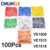 Onvas 100Pcs/Lot Crimp Terminal VE1508 VE1510 VE1518 Tube Pre Insulating Terminal Bootlace Brass 1.5mm 16 AWG - (Color: VE1510, Pins: 1000 Pieces) view 1