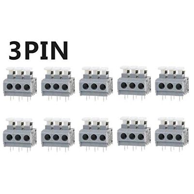 Davitu 10pcs KF235 5.0mm PCB Board Pitch Without Screws Terminal Connectors 2/3/4Pin - (Color: 3 PIN)