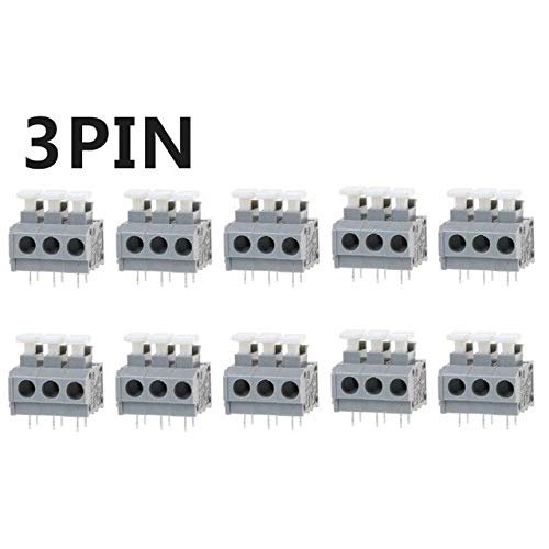 Davitu 10pcs KF235 5.0mm PCB Board Pitch Without Screws Terminal Connectors 2/3/4Pin - (Color: 3 PIN)